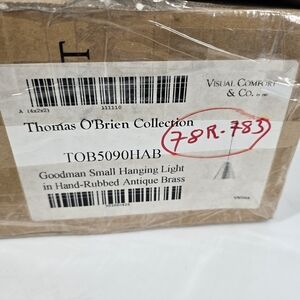 Visual Comfort NEW Goodman Small Hanging Light in Antique Brass NO SHADE TOB5090